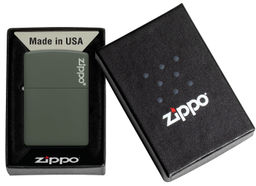 Зажигалка ZIPPO Логотип с зеленым матовым покрытием | Logo Green Matte 221ZL  фото 6