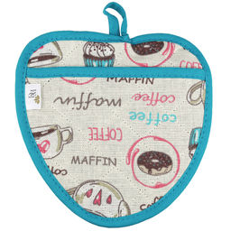 Прихватка с запахом 20х20см Вкусняшки, форма Клубника, рогожка 171г/м2, хлопок 100%, наполнитель - ватин 280г/м2, на пластмассовом подвесе, Домашняя мода (Россия)  фото 2