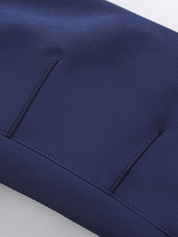 Парка женская софтшелл виндстоппер удлинённая с капюшоном темно-синего цвета 9618_1TS