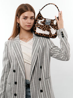 LACCOMA сумка Q8032-1-леопард бежевый натуральная кожа полиэстер