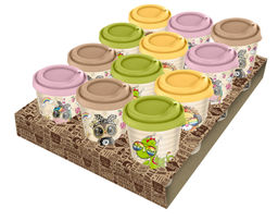 Цена за 2 шт. Стакан с крышкой 420 мл с декором (микс 1) 221141590/00