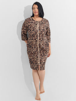 Халат женский бежевый с леопардовым принтом - Mark formelle фото 6