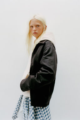 WAXED JACKET WITH LEATHER-EFFECT COLLAR - Zara фото 17