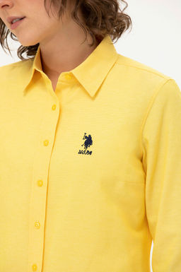 U. S. Polo Assn Женская желтая базовая рубашка с длинным рукавом - U.s. polo assn фото 7