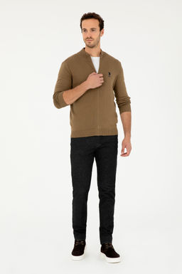 Мужской базовый трикотажный кардиган цвета хаки - U.s. polo assn фото 4