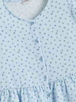 V Yaka ?i?ekli M?slin K?z ?ocuk G?mlek