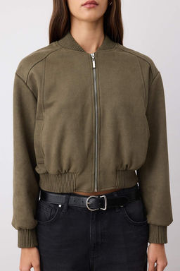 Haki Regular Kal?p Suet Bomber Ceket Mont TWOAW26CE00077