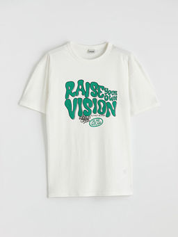 Bisiklet Yaka Bask?l? Erkek ?ocuk Ti??rt