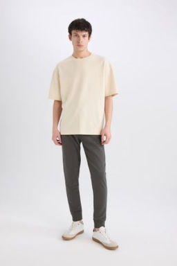 Jogger Esofman Alt? Slim Fit Dar Kesim Beli Bagc?kl? Lastikli Paca Fermuar Cepli