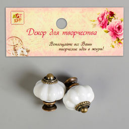 Ручка для шкатулки пластик Ретро набор 2 шт бронза 3,8х3,3х3,3 см - Арт узор фото 5