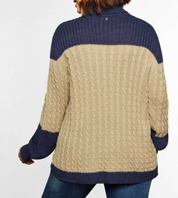 Пуловер, лилово-бежевый - Sheego фото 4