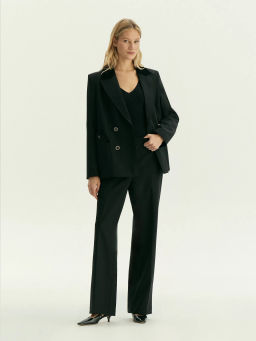 Брюки прямого кроя с защипами, D443/pioma