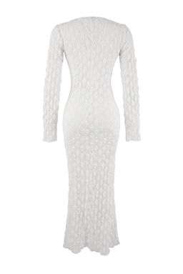 Ekru Orme Maxi Aksesuar Detayl? Plaj Elbisesi TBESS26EL00018