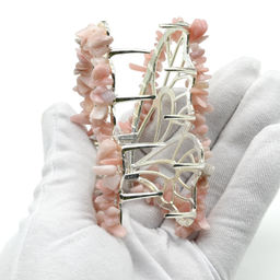 Заколка краб для волос бабочка с опалом розовым 8*3,5*5см