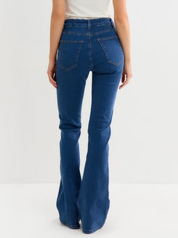 Джинсы женские клёш со стрелкой MINAKU: Jeans Collection, размер 42, синие