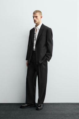 DOUBLE-BREASTED 100% WOOL SUIT BLAZER - Zara фото 4