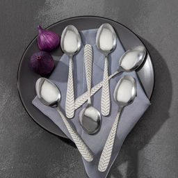 Набор ложек столовых из нержавеющей стали Доляна Колосок, длина 19 см, толщина 2 мм, 6 шт, цвет серебряный