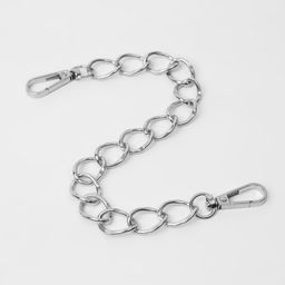 Цена за 4 шт. Цепочка для сумки, с карабинами, металлическая, плоская, 19×15 мм, 30 см, цвет серебряный