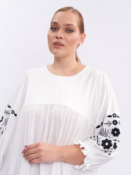 Платье А-силуэта с вышивкой PP29104WHT04 - Артесса фото 4