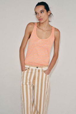 CAMISETA R?STICA RAYAS / Naranjas - Zara фото 2