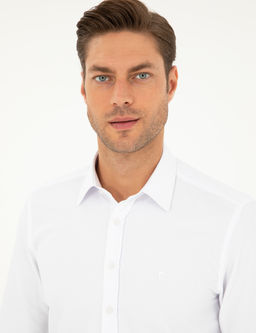 Beyaz Slim Fit Arm_rl_ Uzun Kollu G_mlek