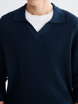 Polo Yaka Erkek Triko Kazak