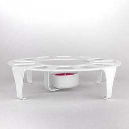 Подставка для подогрева пищи (мармит) металлическая д18,6см, h4,6см, полимерная покраска, белый (Россия) - Домашняя мода фото 4