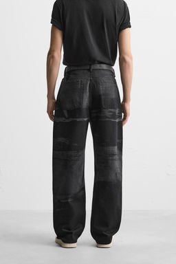 PRINTED RELAXED FIT JEANS - Zara фото 3