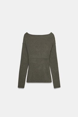 DRAPED SURPLICE NECKLINE TOP - Zara фото 7