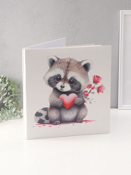 Фотоальбом магнитный на 20 листов Енотик с сердечком, кожзам, в коробке, 2.6?32?33.5 см