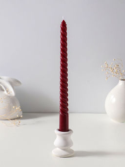 Цена за 2 шт. Свеча витая 25 см (набор 2 шт) 57 гр, 5 ч, цв. бордовый