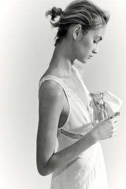 Vestido de gasa con inserciones de encaje - H&m фото 7
