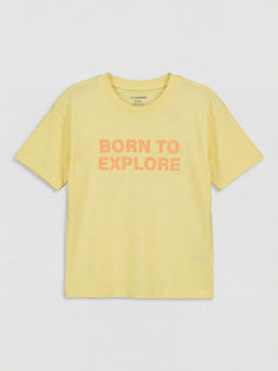 Bisiklet Yaka Bask?l? Erkek ?ocuk Ti??rt