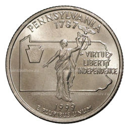 25 центов 1999 года P Штаты и территории - Пенсильвания