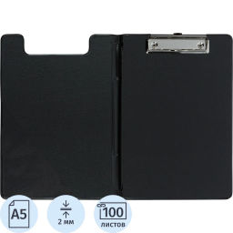Папка-планшет A5 с верх.створкой, черный Россия