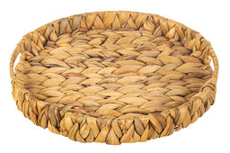 Поднос плетеный 30*30*4 см с ручками, водный гиацинт