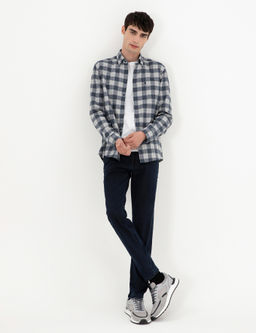 Lacivert Ekose Regular Fit Uzun Kollu G_mlek - Pierre cardin фото 4