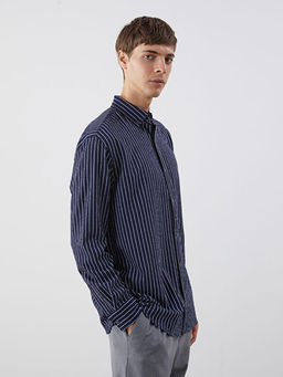 Slim Fit ?izgili Erkek G?mlek