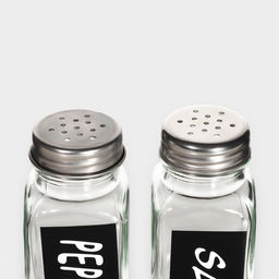 Набор для специй Доляна «Стиль», 2 предмета: солонка 50 мл, перечница 50 мл, h=7 см, стекло