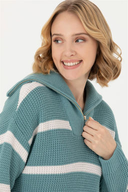 U. S. Polo Assn Женский мятный свитер с v-образным вырезом - U.s. polo assn фото 2