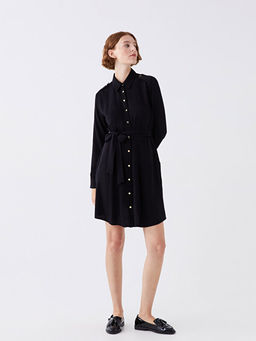 D?z Uzun Kollu Kad?n G?mlek Elbise