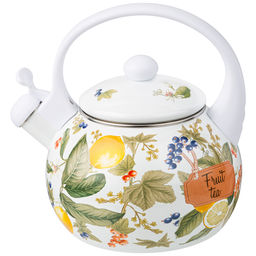 Чайник Agness эмалированный со свистком серия Фруктовая корзина 2,2 л индукционное дно