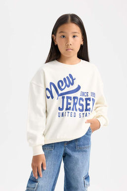 Толстовка для девочек с круглым вырезом и принтом университета