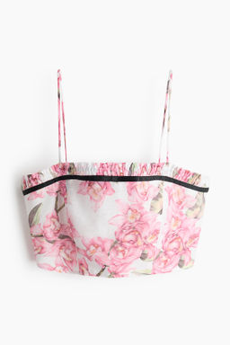 Crop top en mezcla de lino