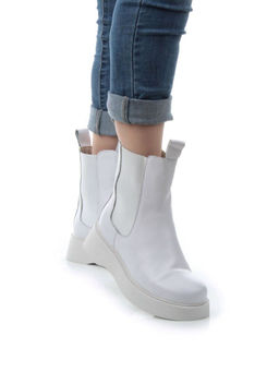 04-YPM5843B WHITE Ботинки зимние женские (натуральная кожа, натуральный мех)