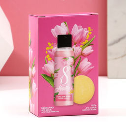 Подарочный набор С 8 Марта!, гель для душа 100 мл и бомбочка для ванны 40 г, Чистое счастье  фото 8