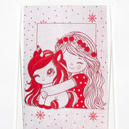 Полотенце махровое 6с102.411ж1 Обнимашки (3-бело-кр.) 67х150см