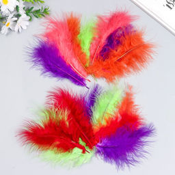 Перья декоративные индейки «Рукоделие», ассорти 4, 20 шт., длина пера 13-16 см