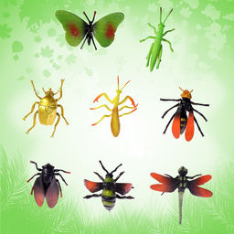 Набор насекомых «Лес», 8 фигурок, длина 12 см