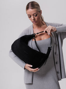 Сумка замшевая багет Azaro 30861 черный